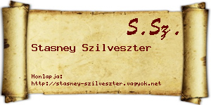 Stasney Szilveszter névjegykártya
